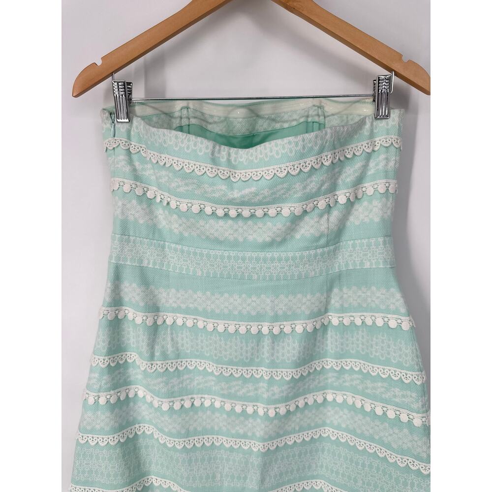 Vineyard Vines Kentucky Derby Icon Print Strapless Dress Lace Stripe Preppy Mini - Picture 9 of 12